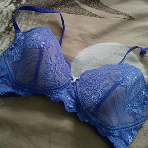 Blue Lacy Bra